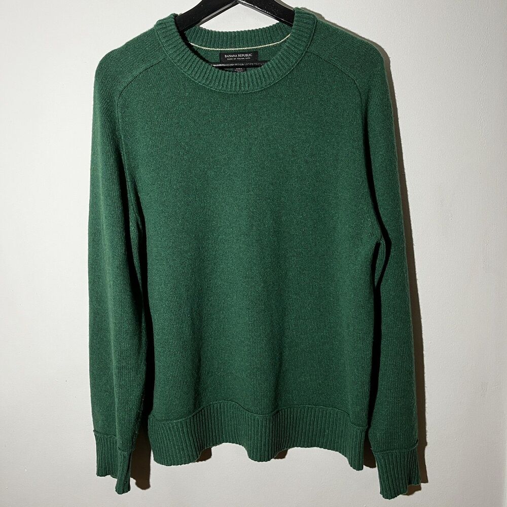 Banana Republic Baruffa Sweater Mens M 100% Merino Wool Italian Yarn Preppy